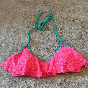 Pink sequin Vs bathing suit top